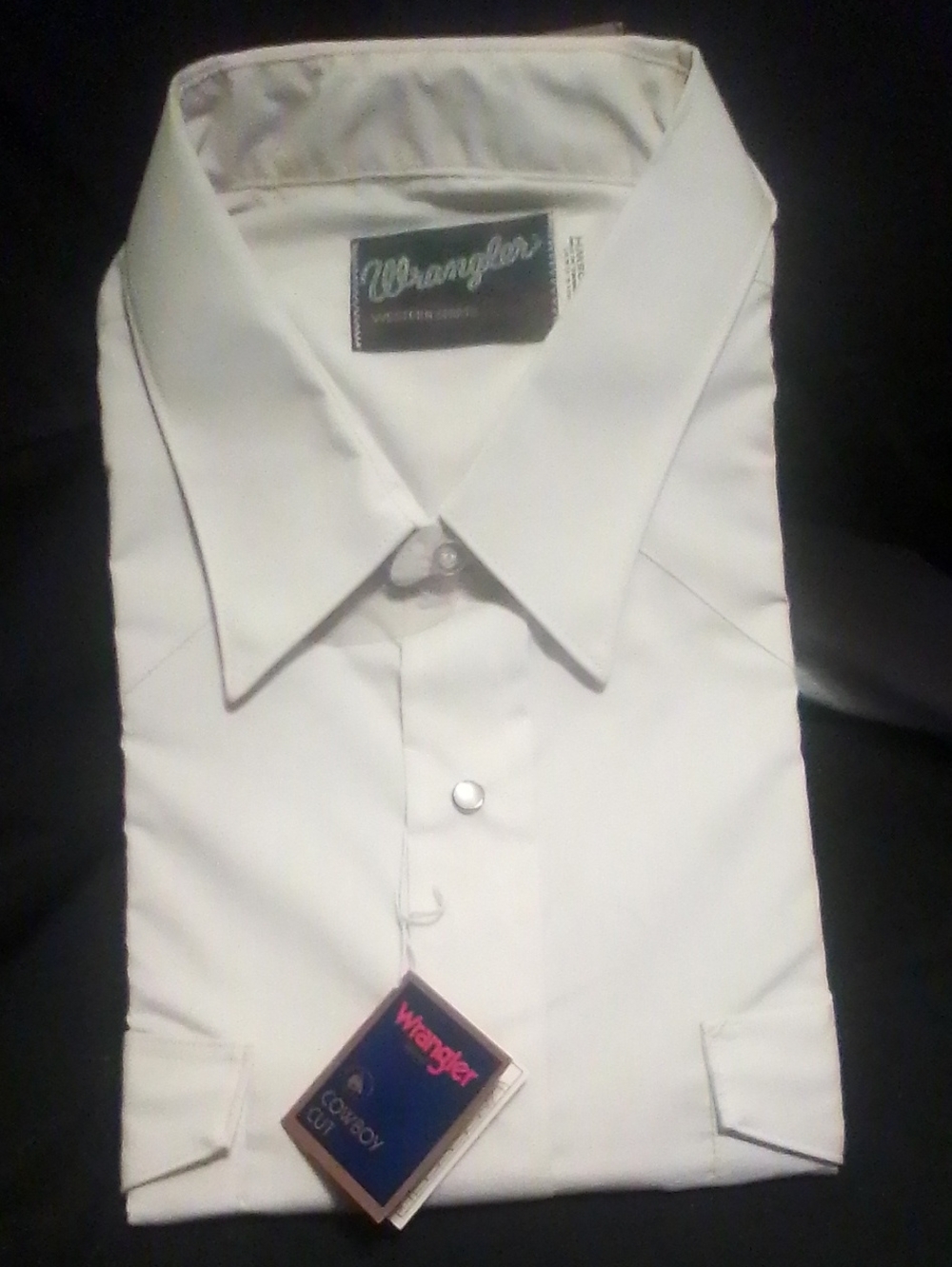 vntg Wrangler White Men's Dress Shirt - Classic Button-Up